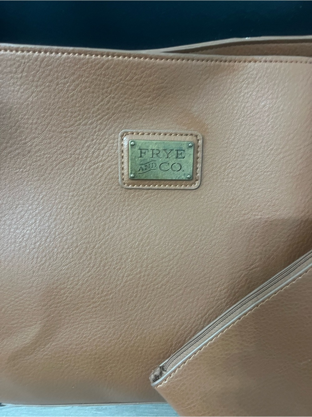 FRYE AND CO. Cognac Leather Tote with Matching Pouch - Picture 2 of 14